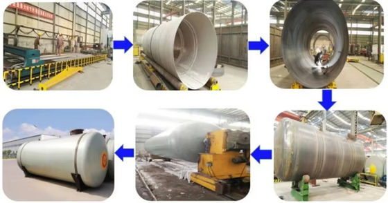 Op maat gemaakte GRP Verticale Horizontale FRP Tank HCl Malic Tartaric Benzoic Acid opslag