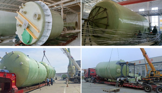 Grote FRP-GRP-tank met grote diameter Verticale opslagtank Oliezuur sap opslagtank