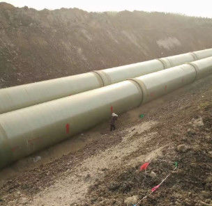 Glasvezelversterkte plastic FRP-pijp Ronde ondergrondse zandpijp Hoge druk