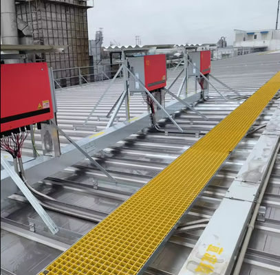 40x40x30mm Solar Roof Top Panel Mesh Voetganger Walkway Glasvezel Griet