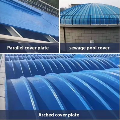 Niet-slip FRP arch Cover Plate Gas Collecting Fiber Reinforced Plastic Wastewater Pool Cover