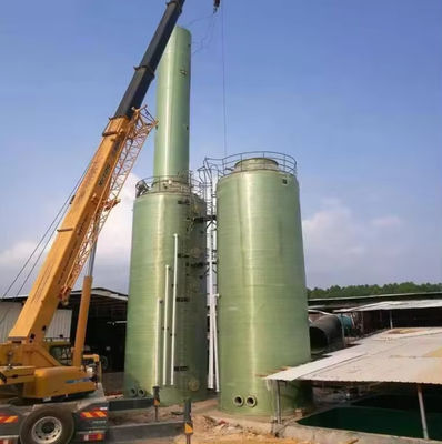 Custom dikke elektriciteitscentrale rookgas ontzwaveling toren FRP uitgeput afvalgas scrubber