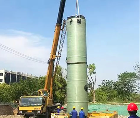 Hoog geïntegreerde afvalwateropheffing regenwaterpompstation FRP GRP-structuur