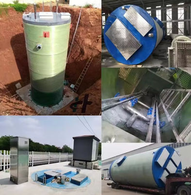 FRP bouw afvalwaterpompstation geprefabriceerd glasvezel afvalwaterpompstation