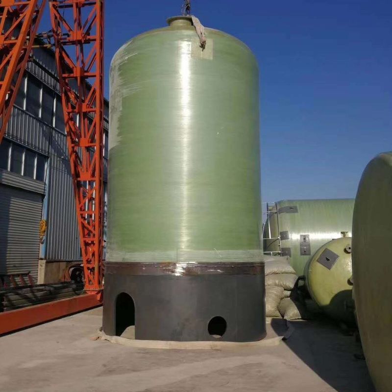 Horizontale glasvezelzuurbasis FRP opslag tank, FRP opslag tank, glasvezel chemische tank hoge dichtheid