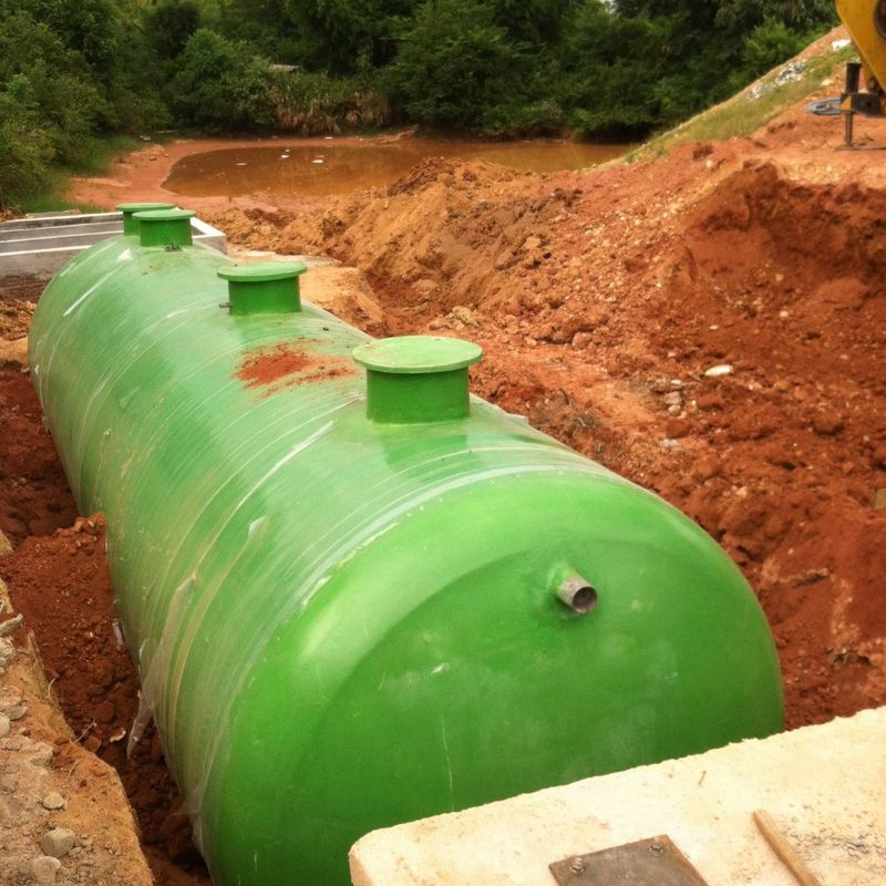 Ondergrondse installatie FRP septische tank afvalwater opslag tank 1-150m3 capaciteit
