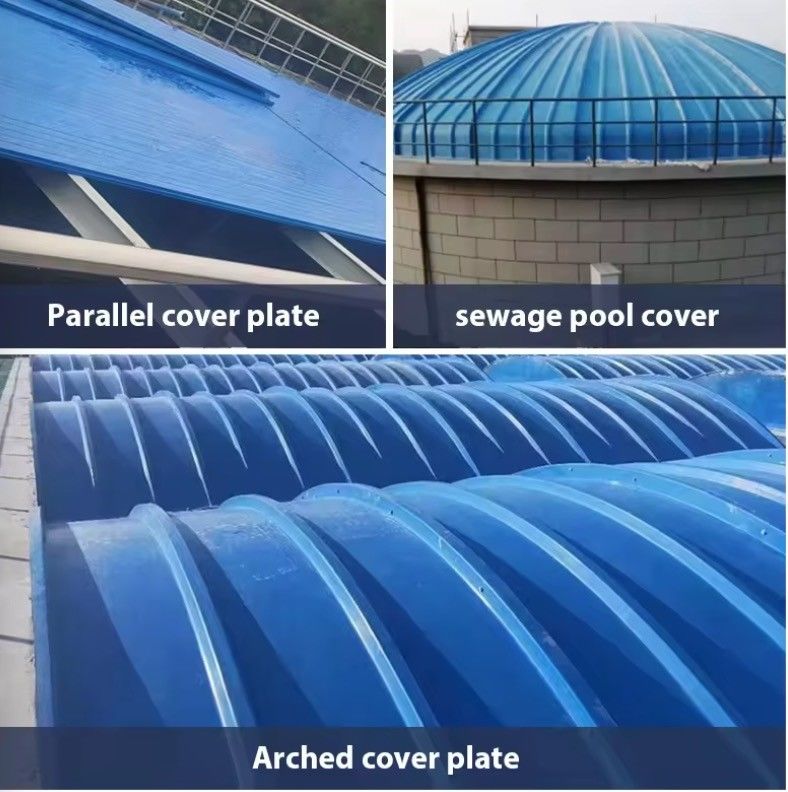 Niet-slip FRP arch Cover Plate Gas Collecting Fiber Reinforced Plastic Wastewater Pool Cover
